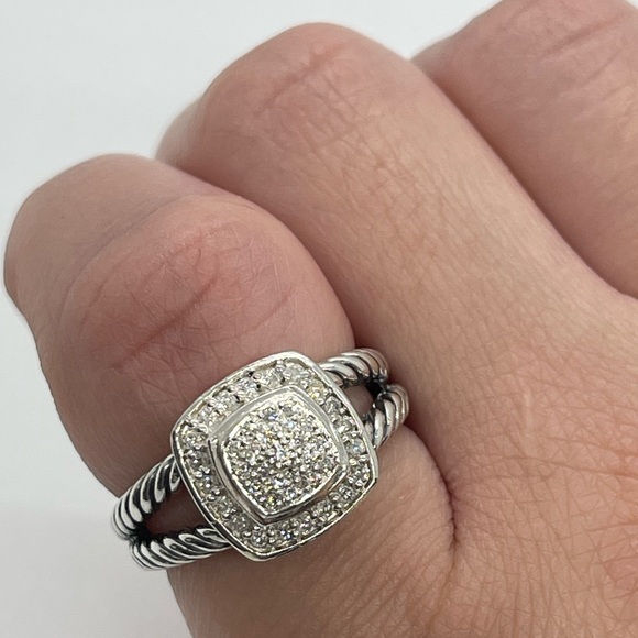 David Yurman Petite Albion Ring Sterling Silver with Pavè Diamonds - Picture 2 of 16